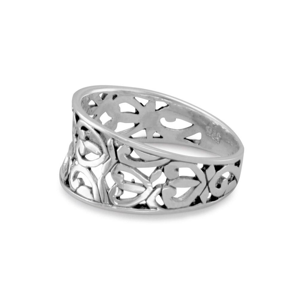 Oxidized Heart Design Ring - Joyeria Lady