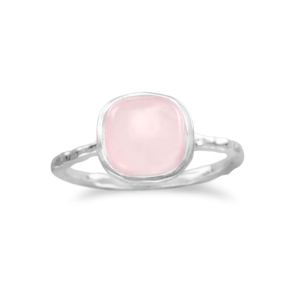 Square Rose Quartz Ring - Joyeria Lady