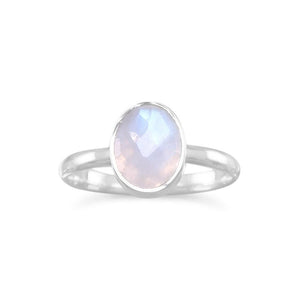 Must Have Moonstone! Faceted Moonstone Stackable Ring - Joyeria Lady