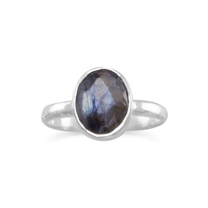 Faceted Labradorite Stackable Ring - Joyeria Lady