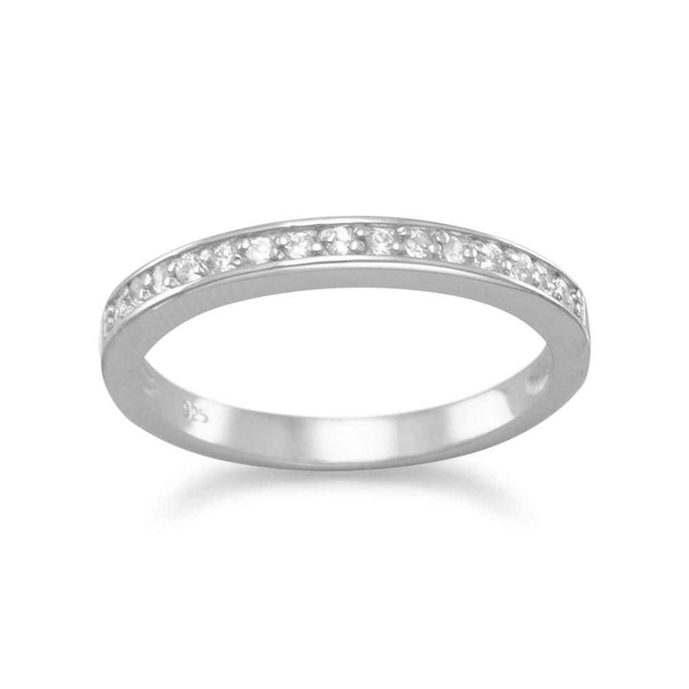 Rhodium Plated CZ Ring - Joyeria Lady
