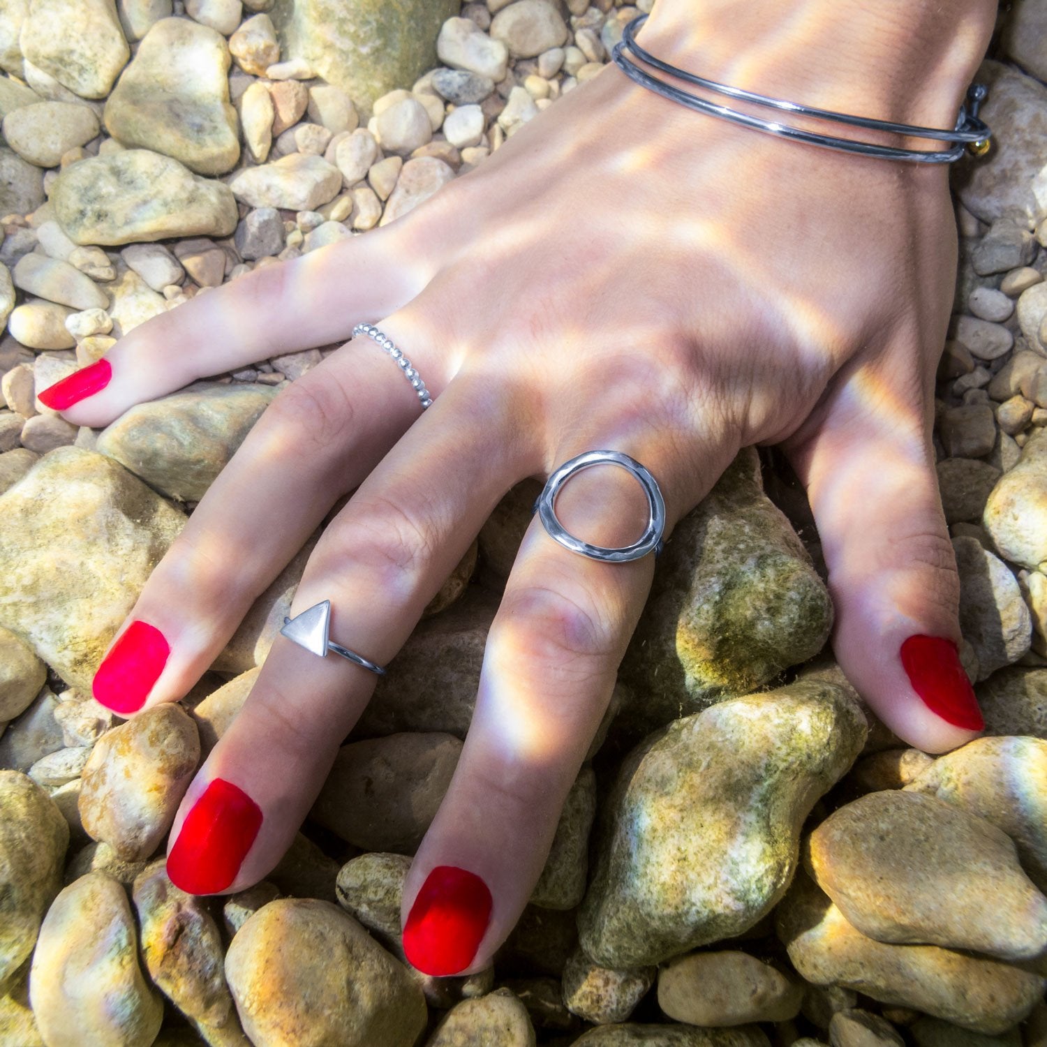 Polished Beaded Band - Joyeria Lady