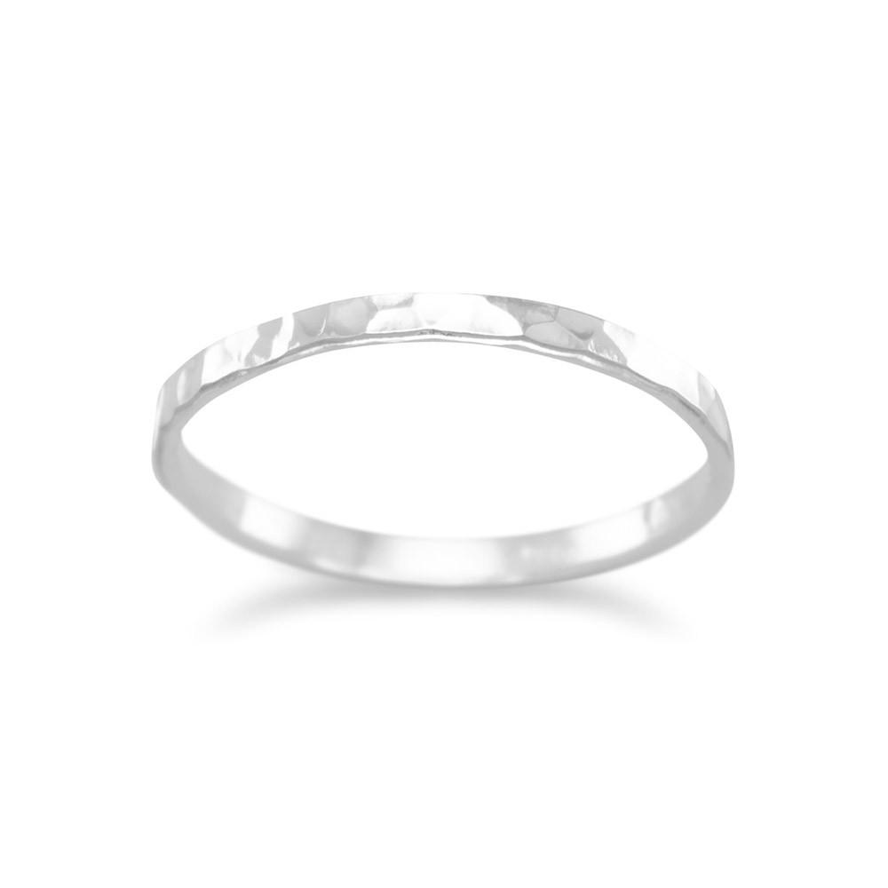 Thin Polished Hammered Band - Joyeria Lady