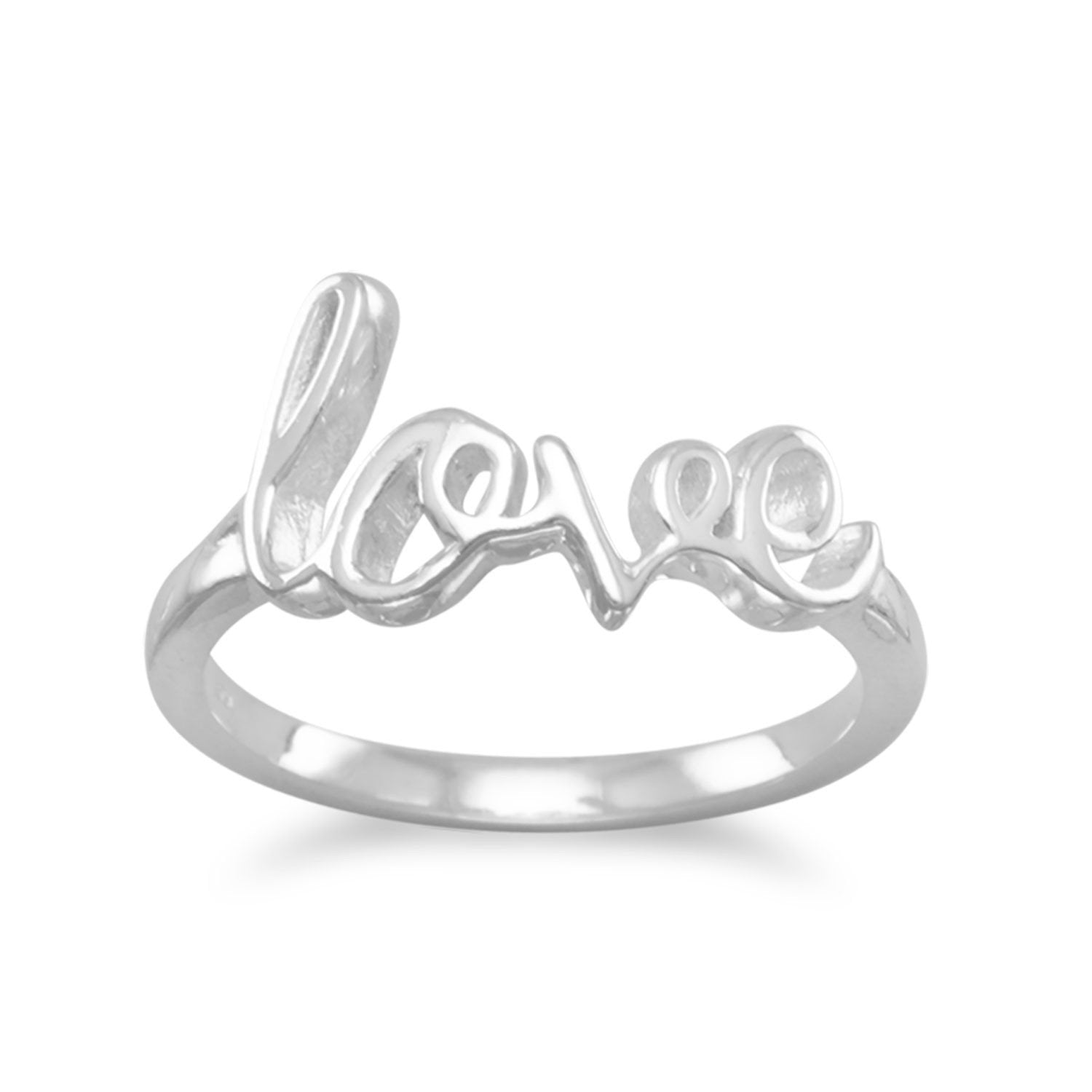 Polished Script "love" Ring - Joyeria Lady