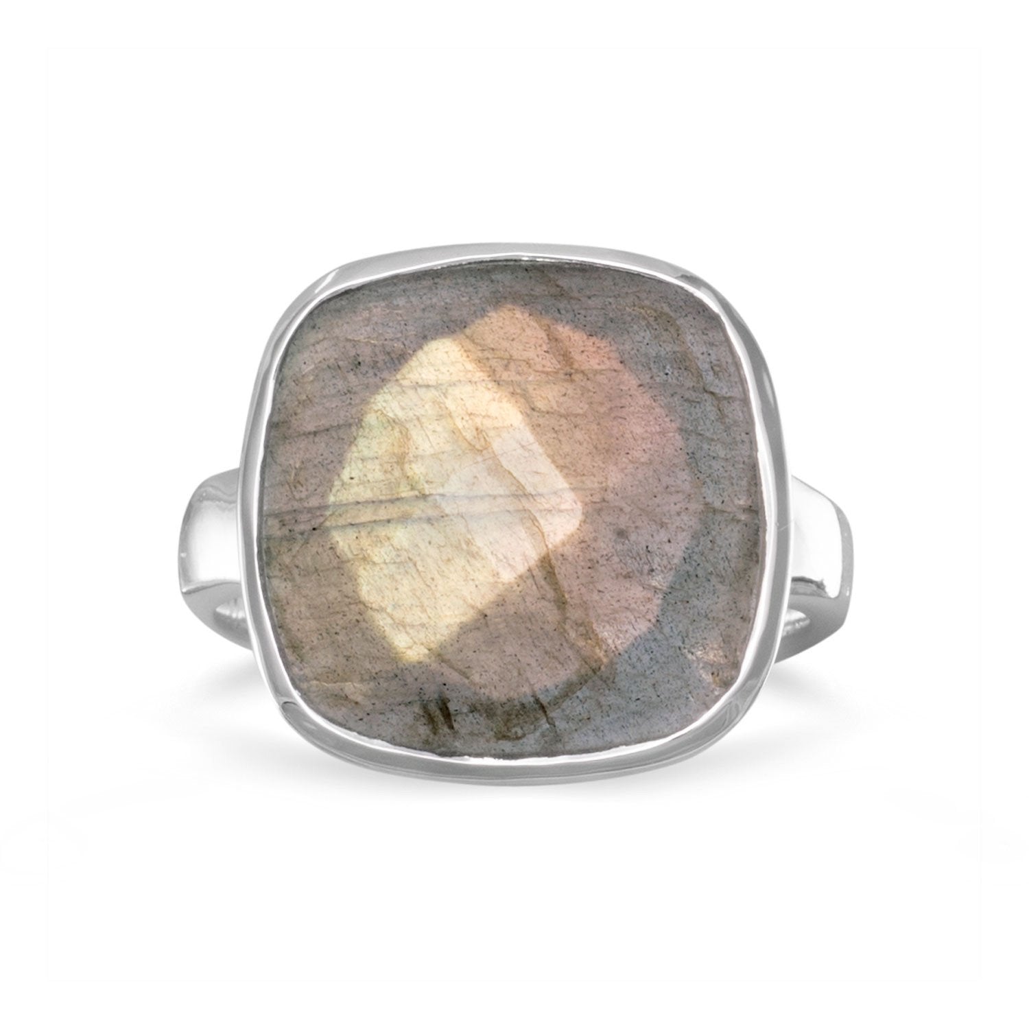 Checkerboard Cut Labradorite Ring - Joyeria Lady