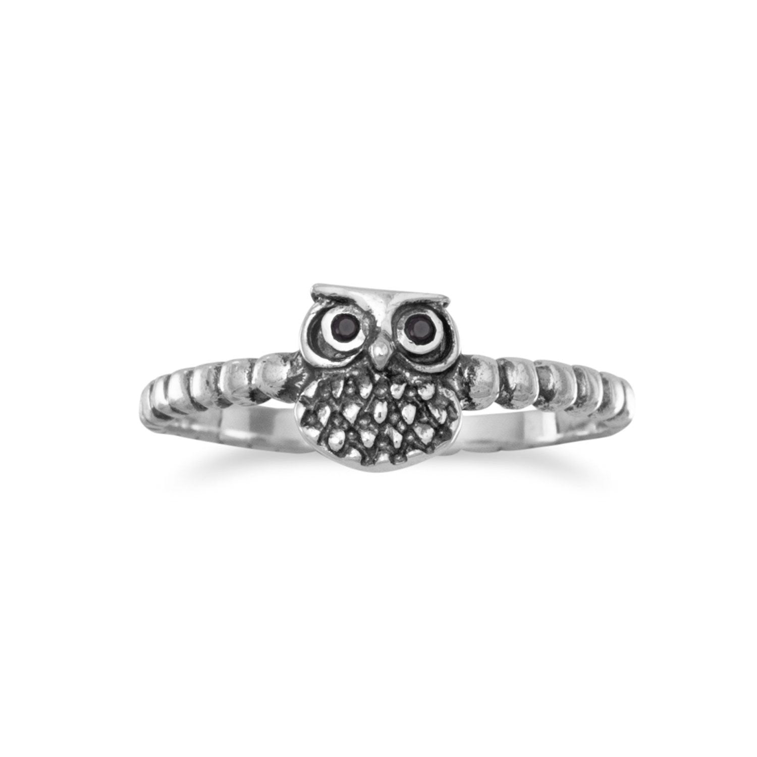 Oxidized Small Owl Ring - Joyeria Lady