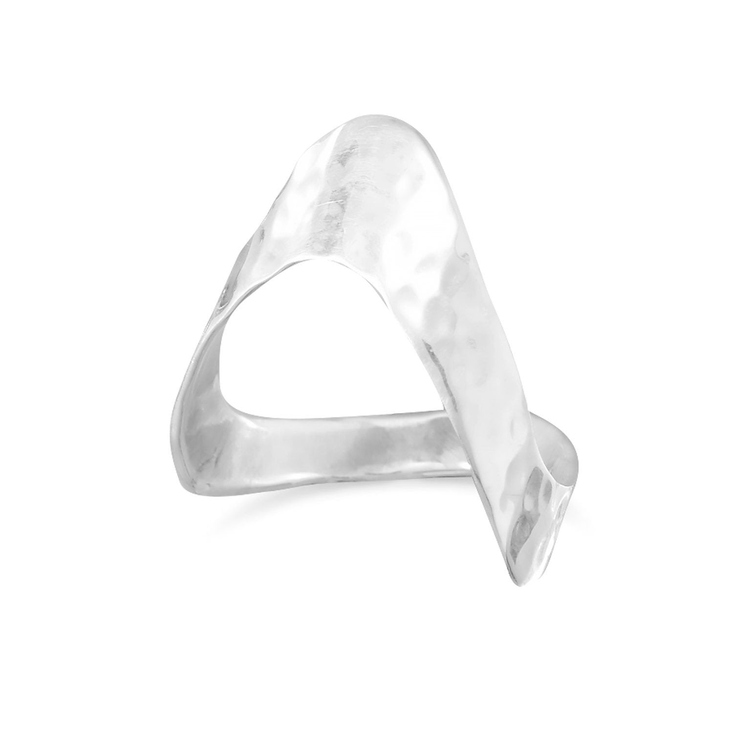 Hammered "V" Ring - Joyeria Lady
