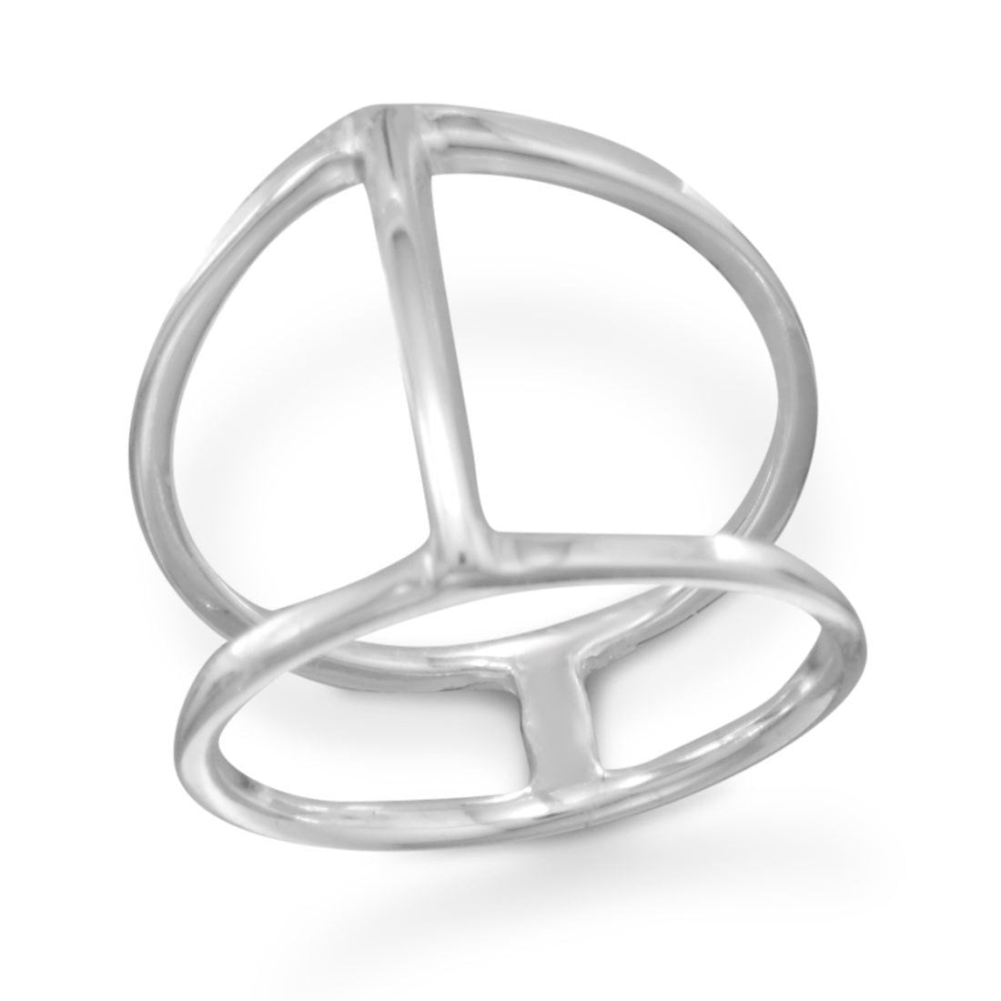 Double Row Ring with Center Bar - Joyeria Lady