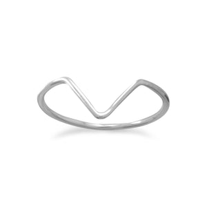Thin "V" Design Ring - Joyeria Lady