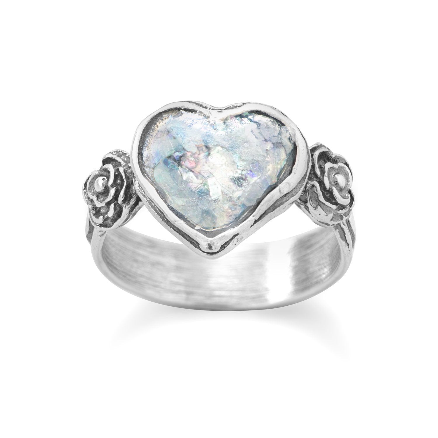 Roman Glass Heart Ring - Joyeria Lady