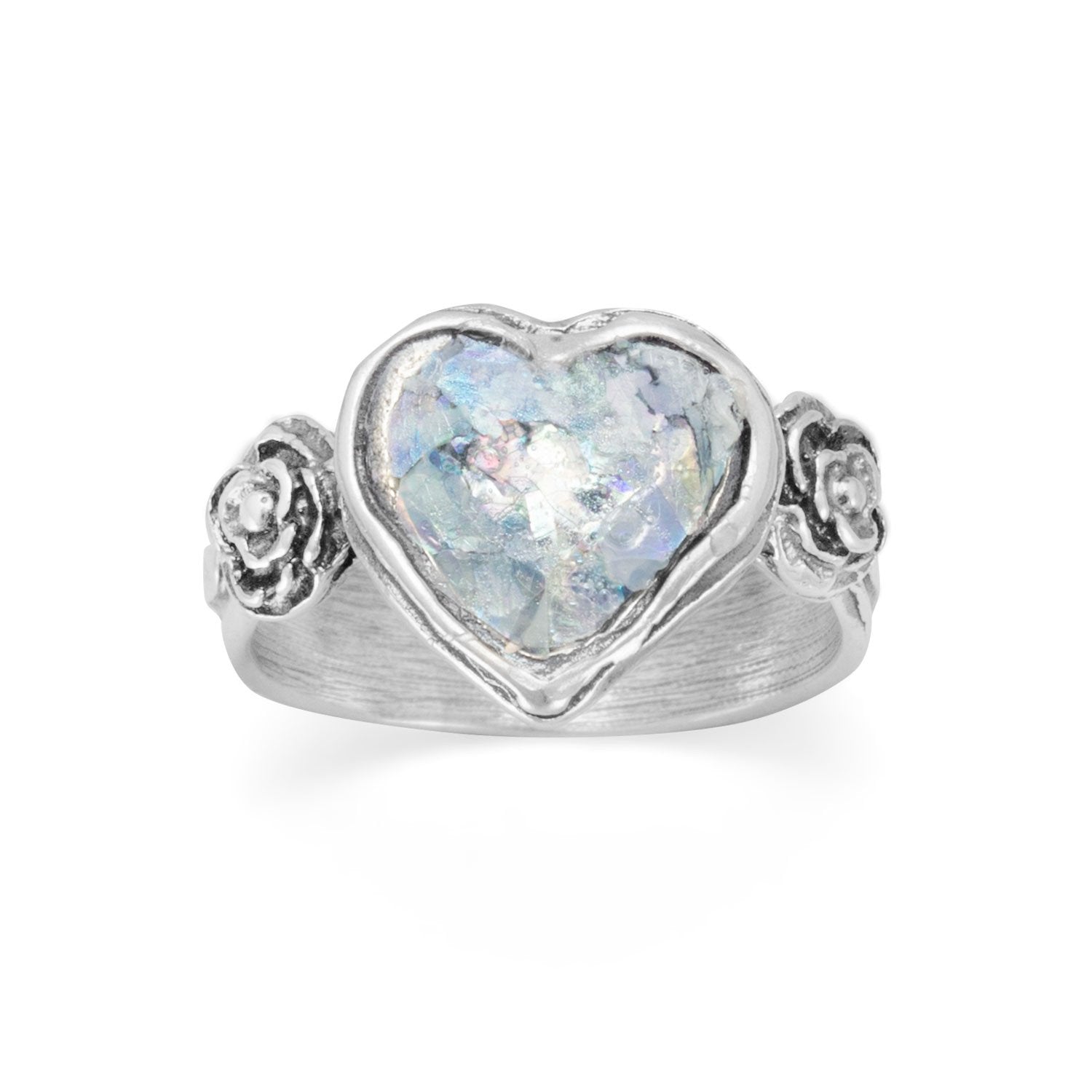 Roman Glass Heart Ring - Joyeria Lady