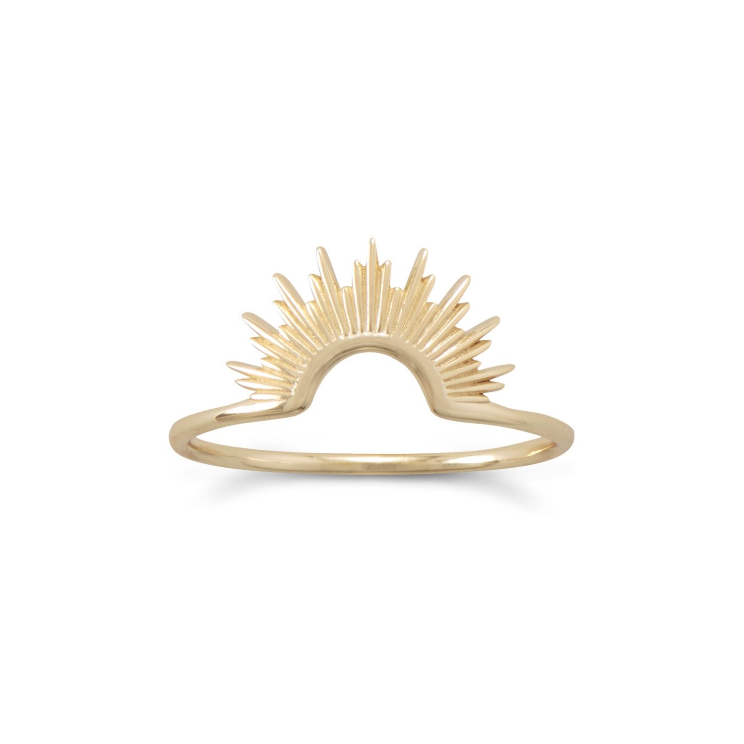 "Shine On!" 14 Karat Gold Plated Sunburst Ring - Joyeria Lady