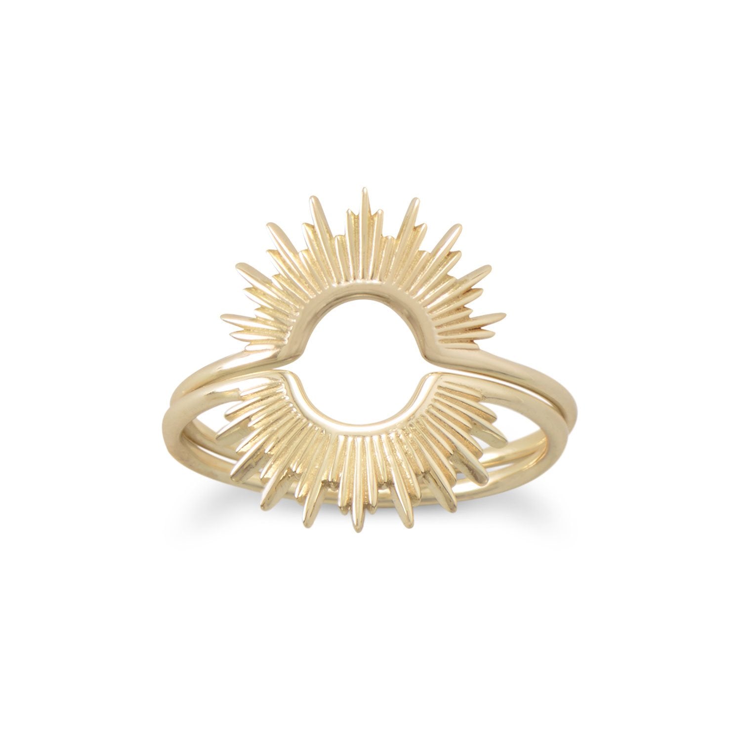 "Shine On!" 14 Karat Gold Plated Sunburst Ring - Joyeria Lady