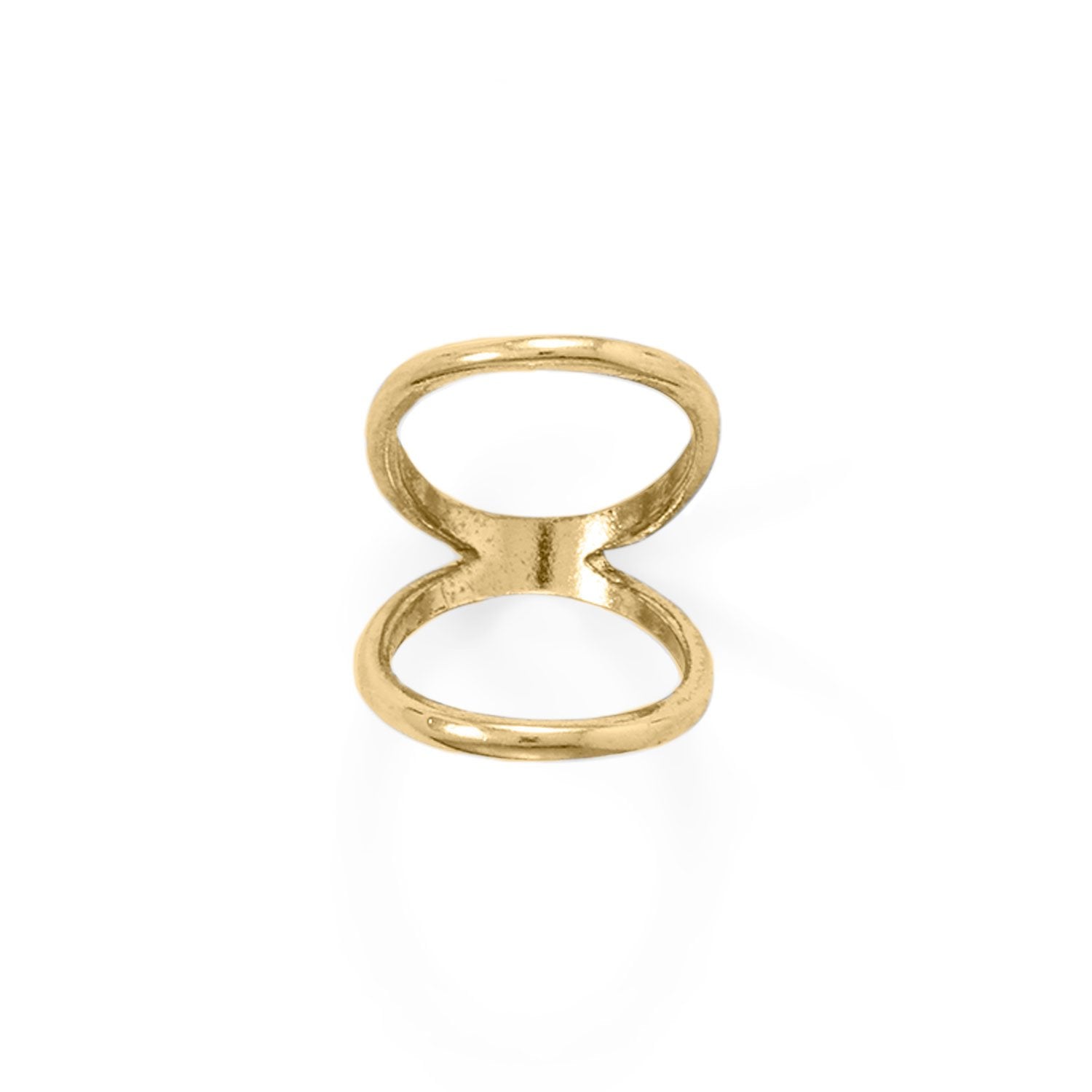14 Karat Gold Plated Double Band Knuckle Ring - Joyeria Lady