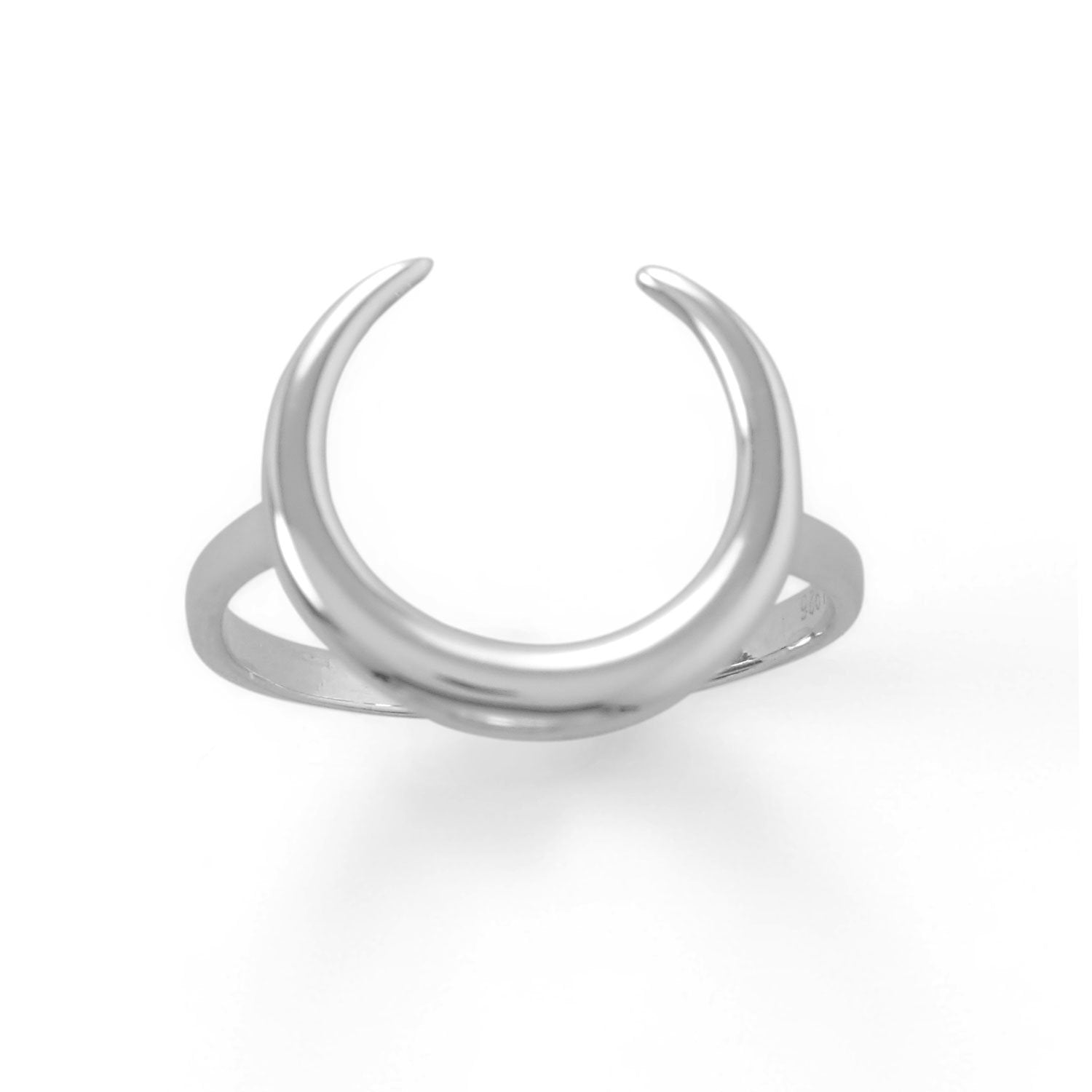 Polished Crescent Moon Ring - Joyeria Lady