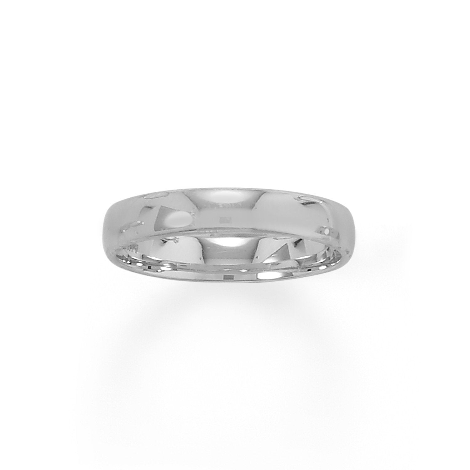 Rhodium Plated 4mm Band - Joyeria Lady