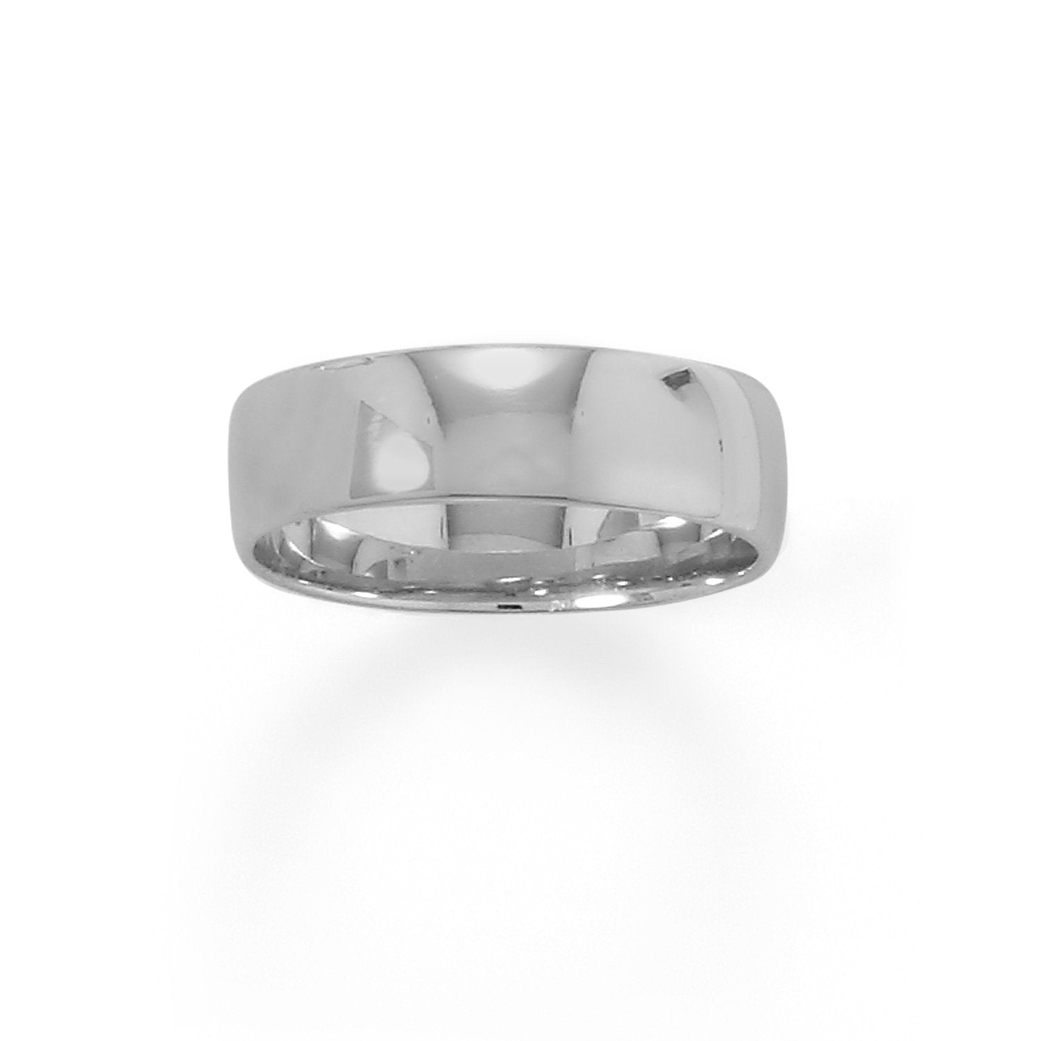 Rhodium Plated 6mm Band - Joyeria Lady
