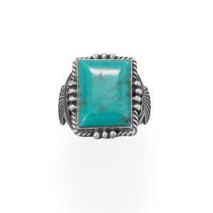Bold Turquoise! Native American Navajo Men's Ring - Joyeria Lady