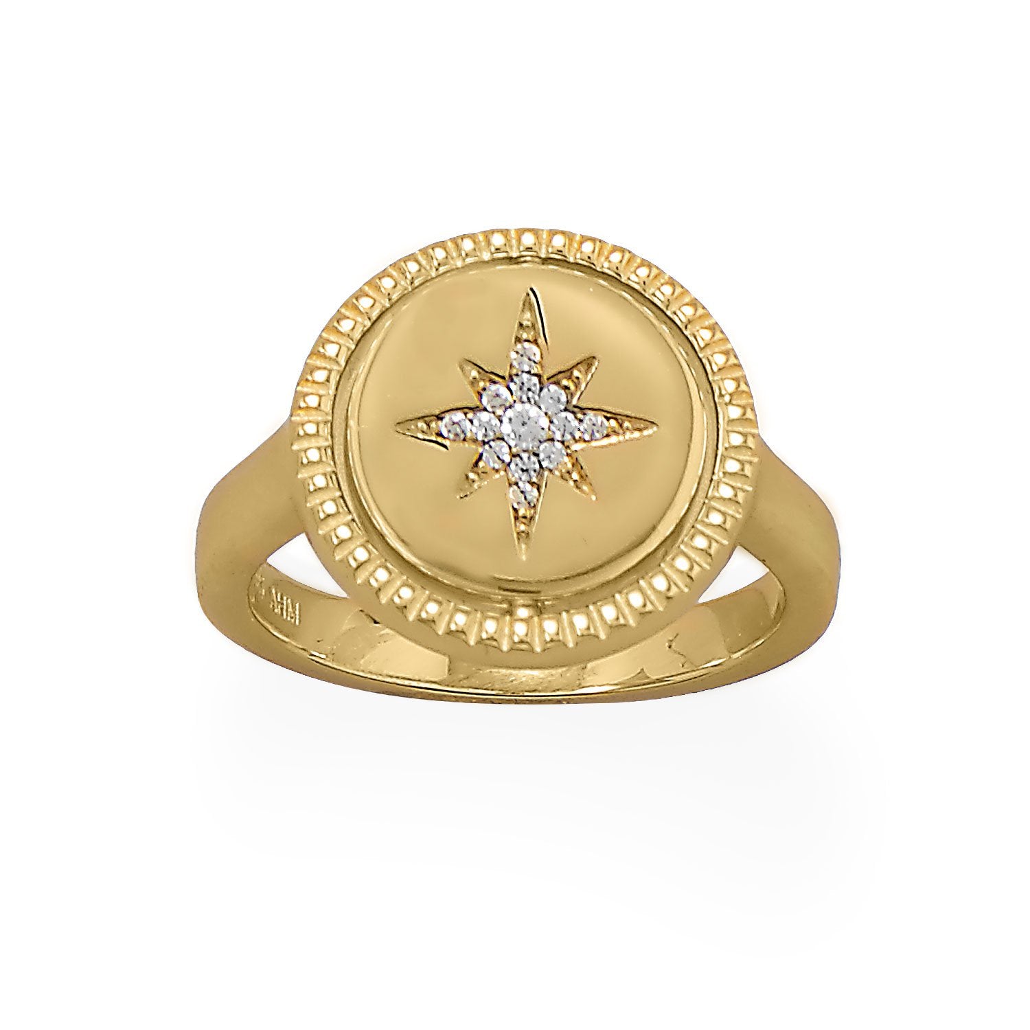 Reversible CZ Star and Moon Ring - Joyeria Lady