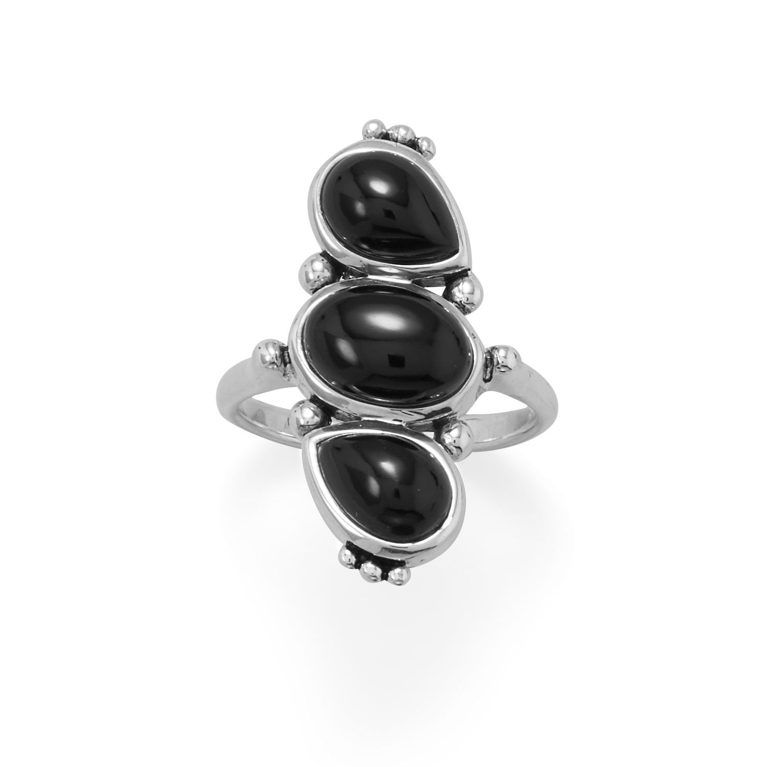 Multi Shape Black Onyx Ring - Joyeria Lady