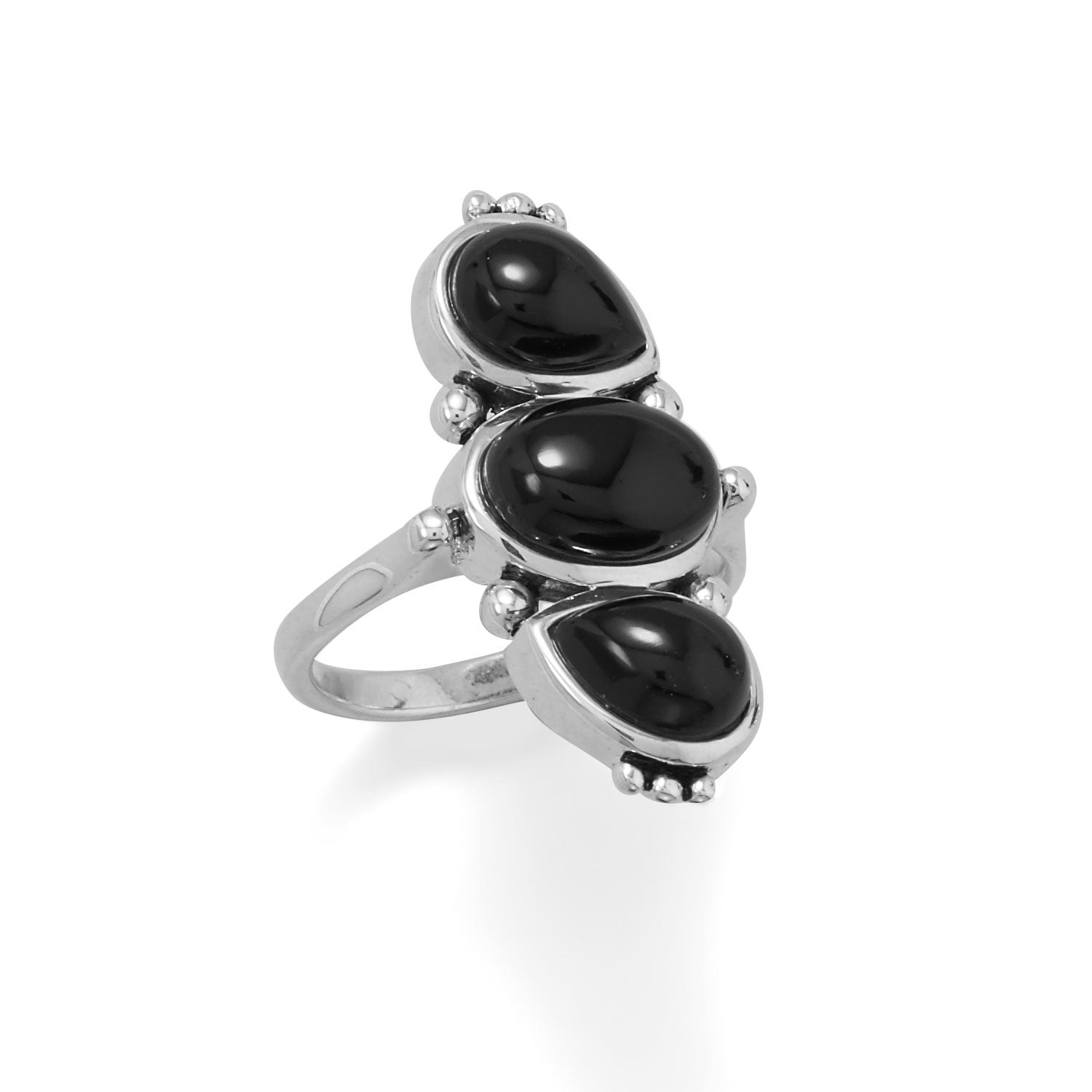 Multi Shape Black Onyx Ring - Joyeria Lady