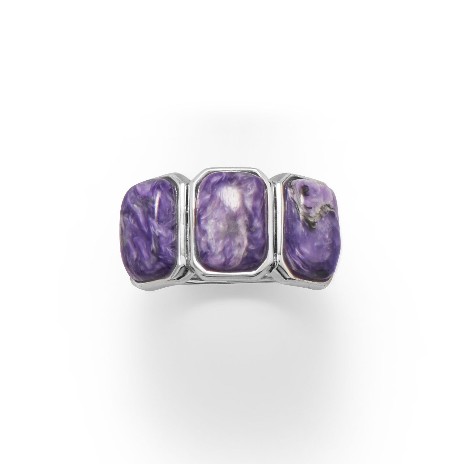 Three Times A Charm! Charoite Ring - Joyeria Lady