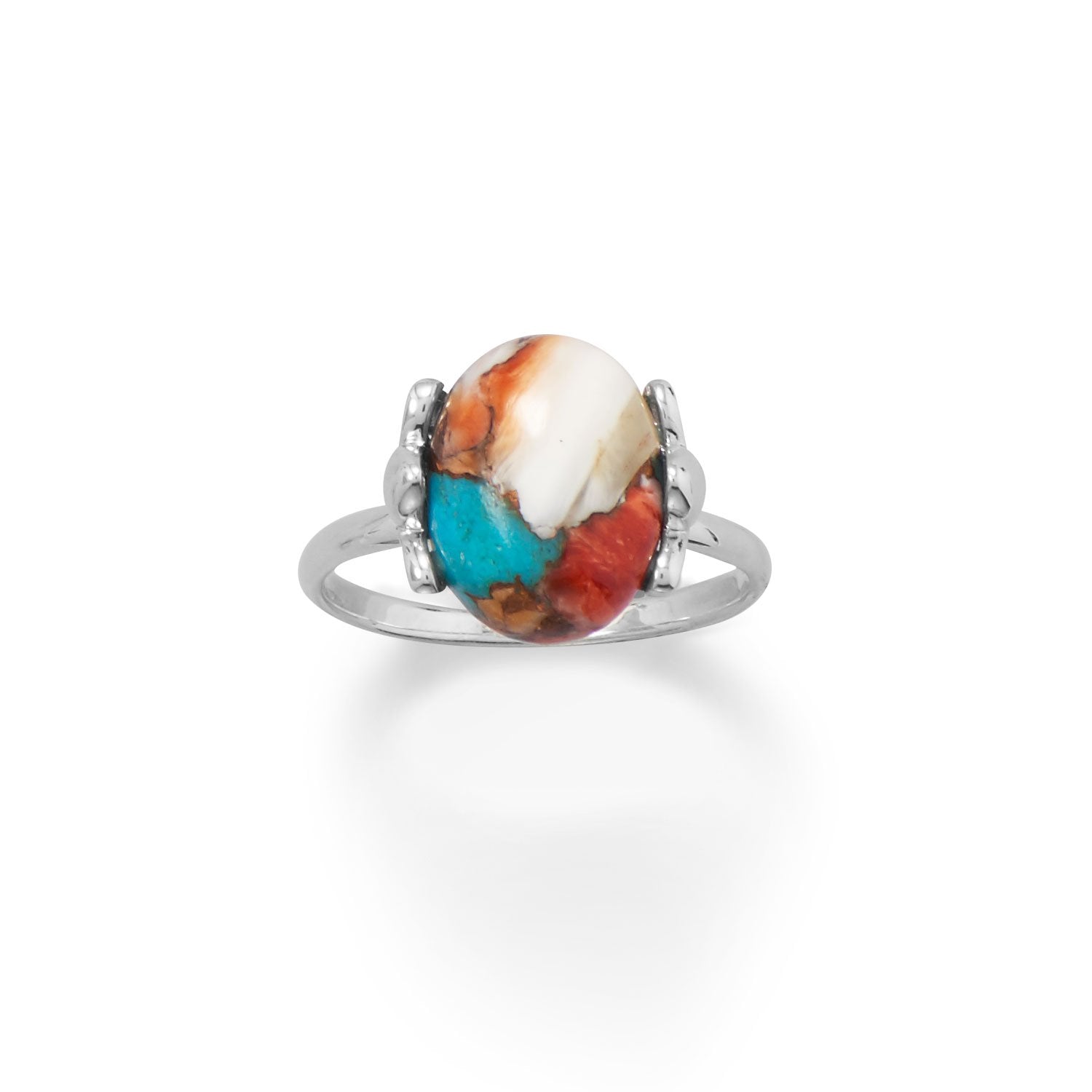 Spiny Oyster and Turquoise Ring - Joyeria Lady