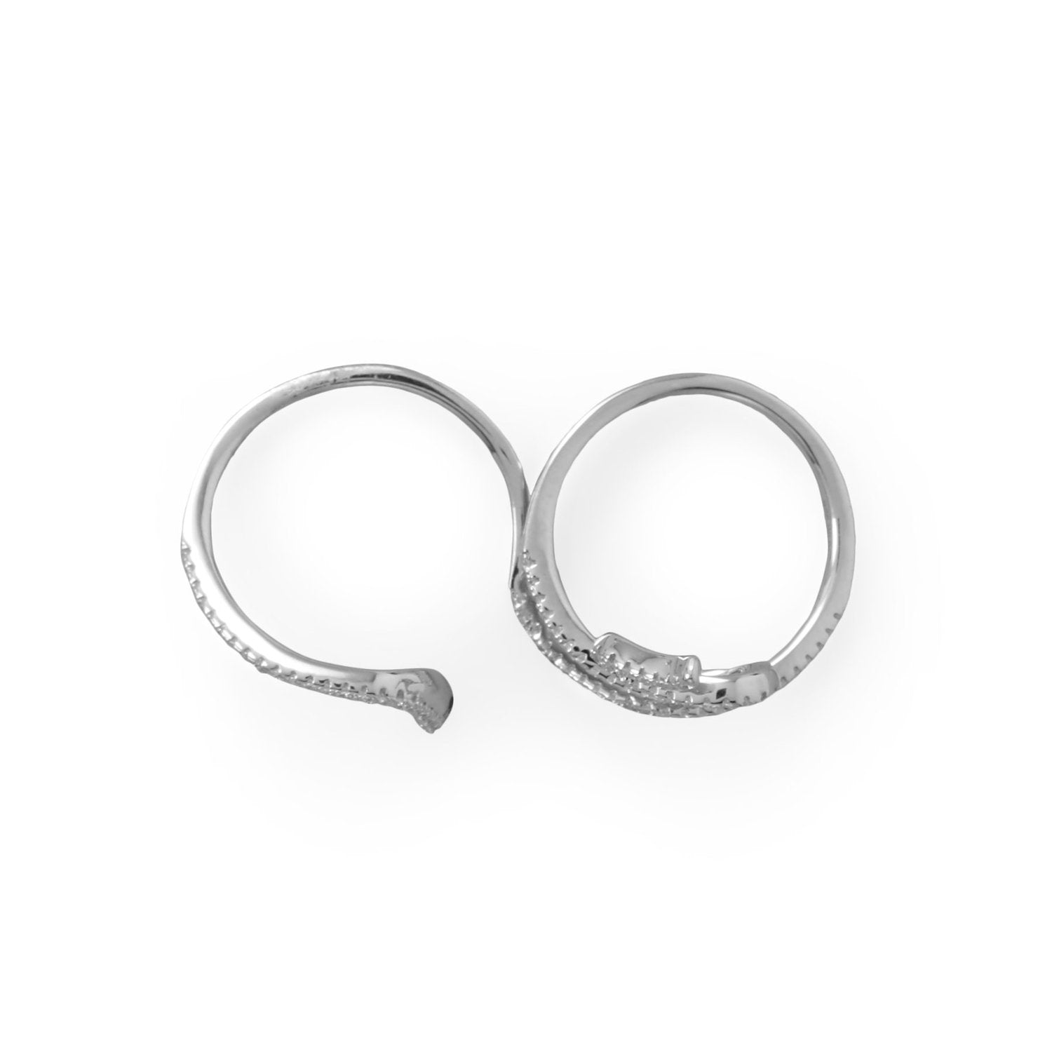 Charming Snake! Rhodium Plated CZ Wrap Snake Ring - Joyeria Lady