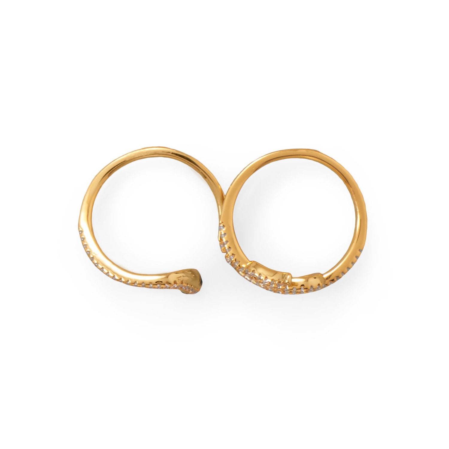 Sassy Serpent! 14 Karat Gold Plated CZ Wrap Snake Ring - Joyeria Lady