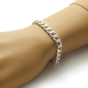 Awesome Sterling Silver Cuban Link Chain Bracelet in 8mm (Gauge 220) width. Available in 8" and 9" Lengths.