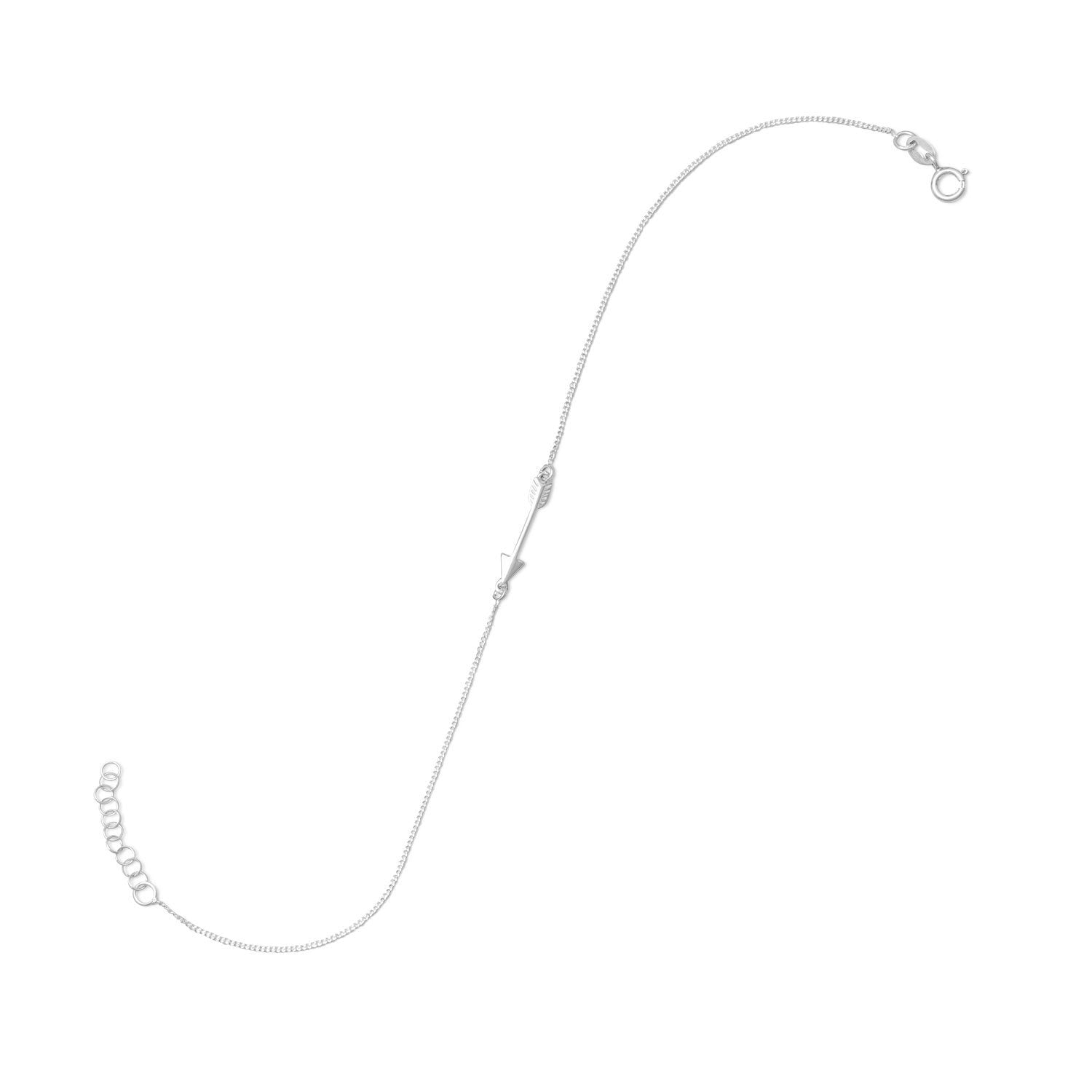 11" + 1" Sideways Arrow Anklet - Joyeria Lady