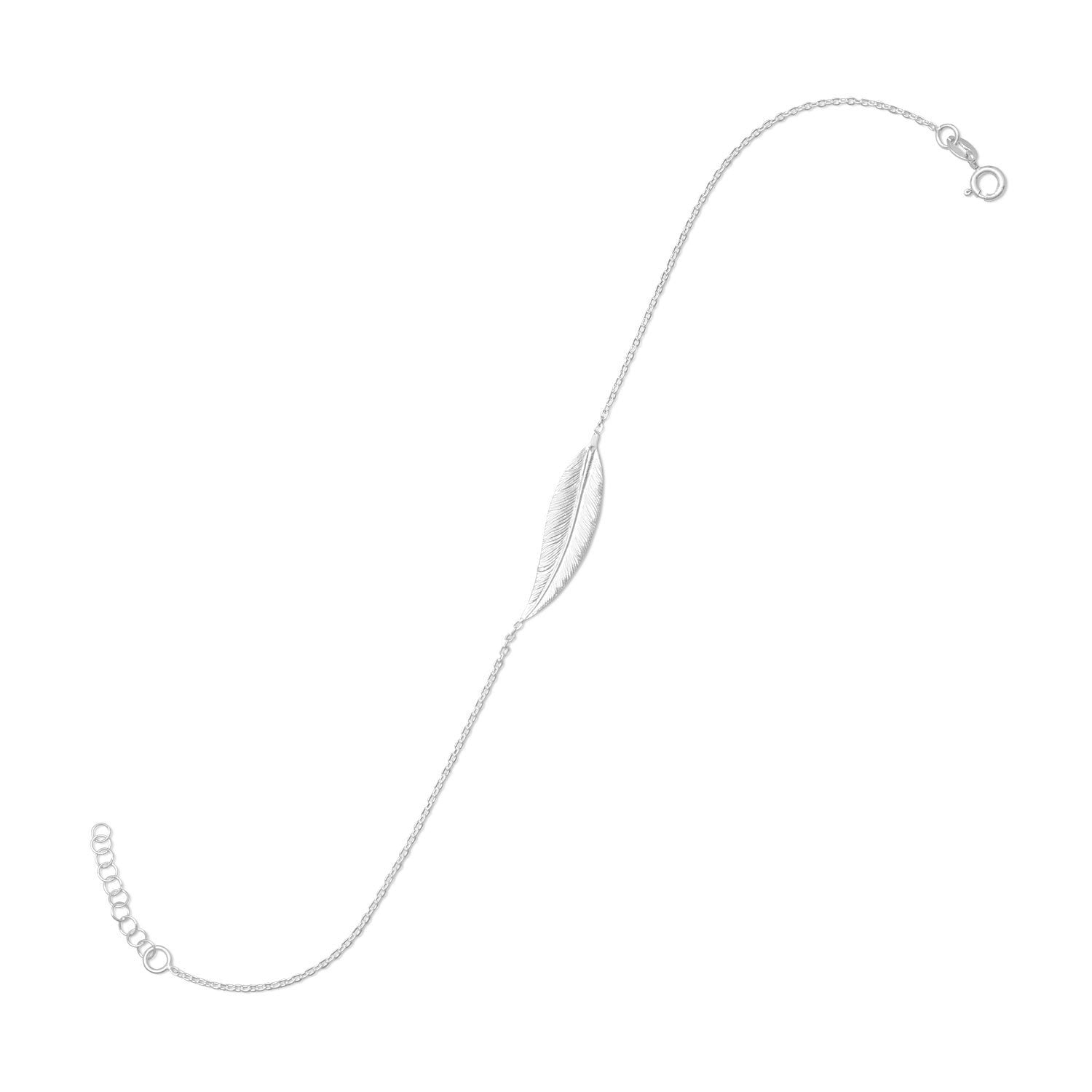 11" + 1" Sideways Feather Anklet - Joyeria Lady