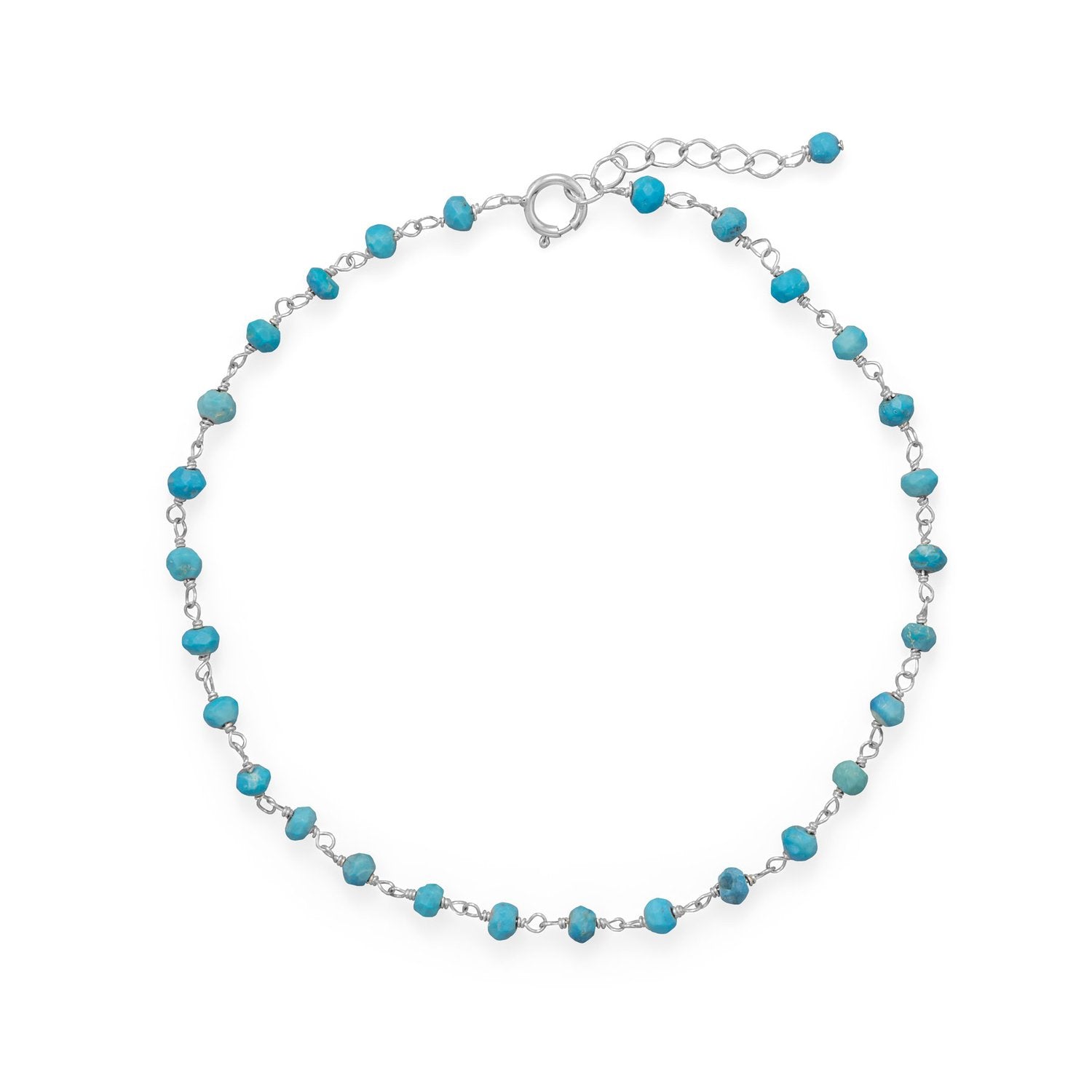 Blue Sea! Turquoise Anklet - Joyeria Lady