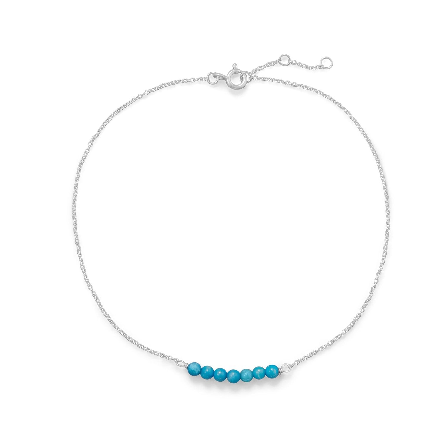 Blue Howlite Bead Bar Anklet - Joyeria Lady