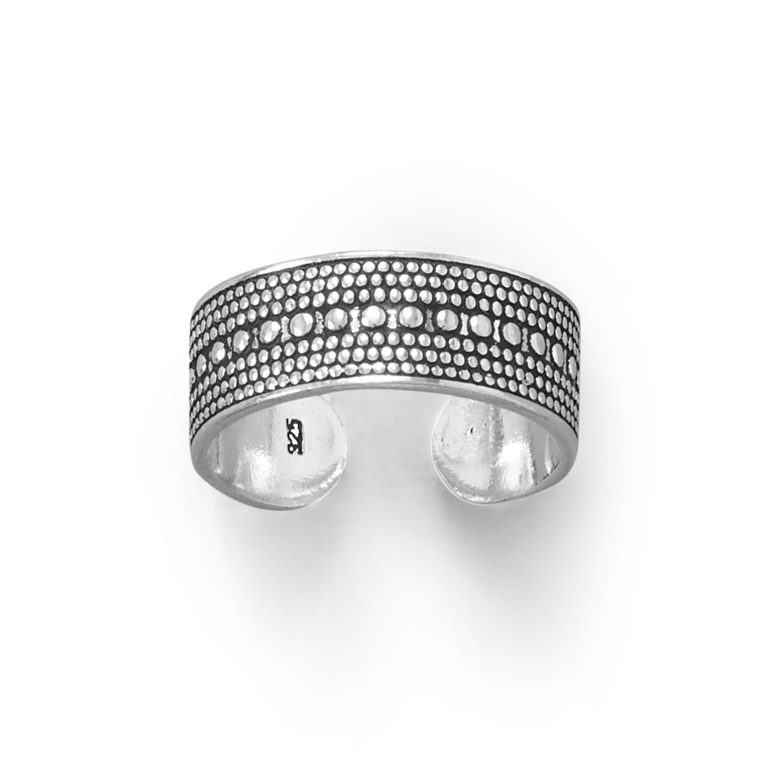 Oxidized Bead Design Toe Ring - Joyeria Lady