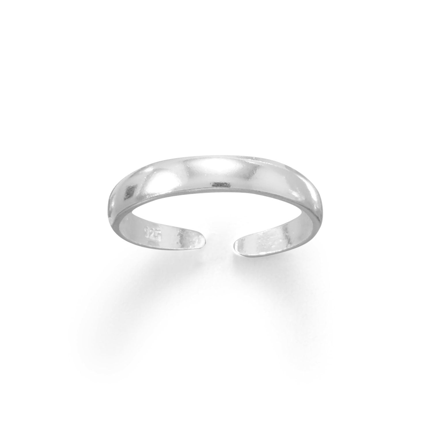 Thin 3mm Band Polished Toe Ring - Joyeria Lady