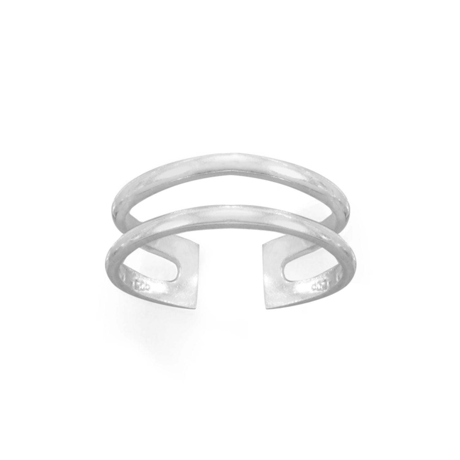 Polished Double Row Toe Ring - Joyeria Lady