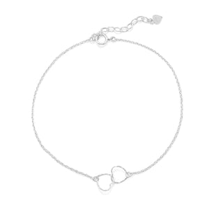 9"+1" Twisted Wire Hearts Anklet - Joyeria Lady