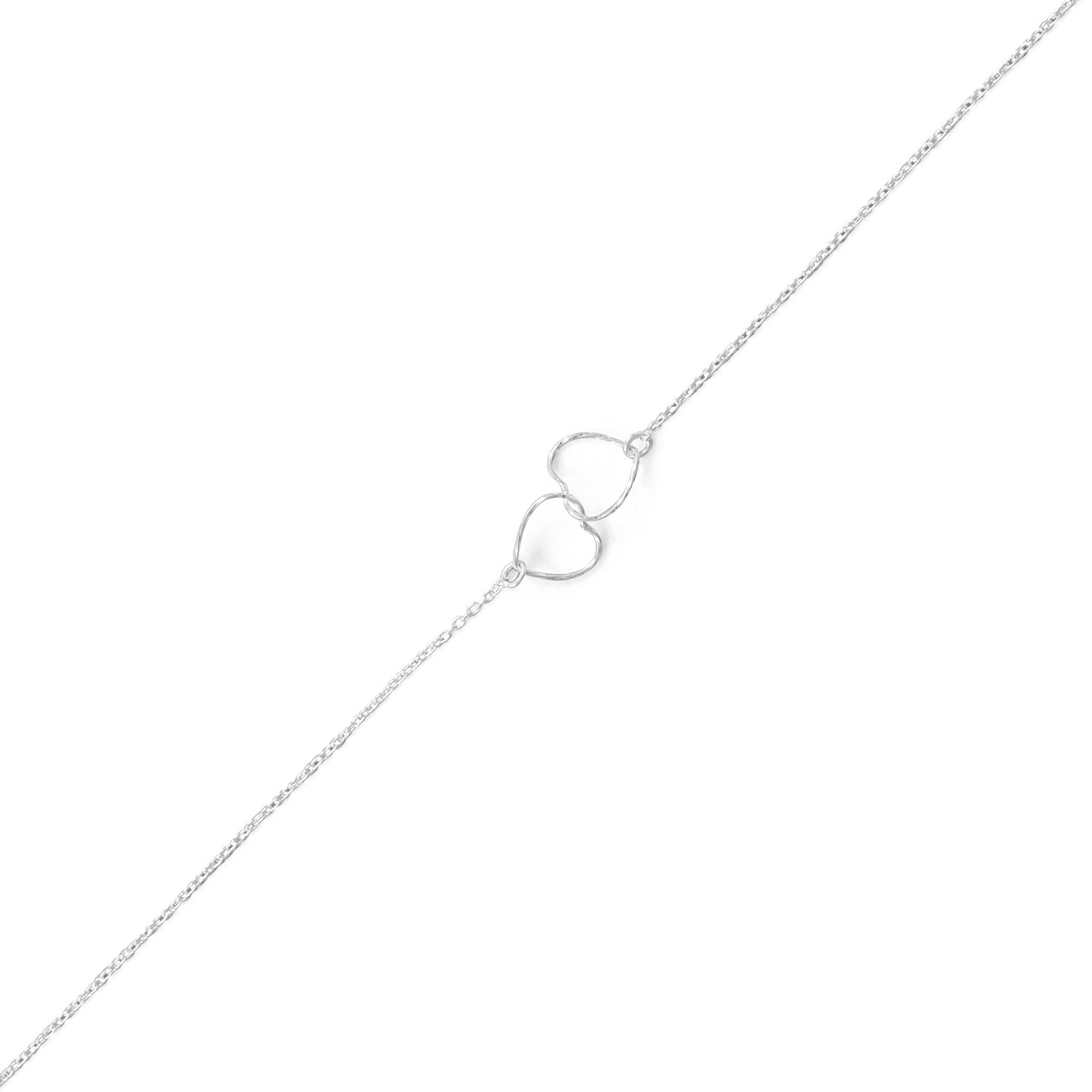 9"+1" Twisted Wire Hearts Anklet - Joyeria Lady