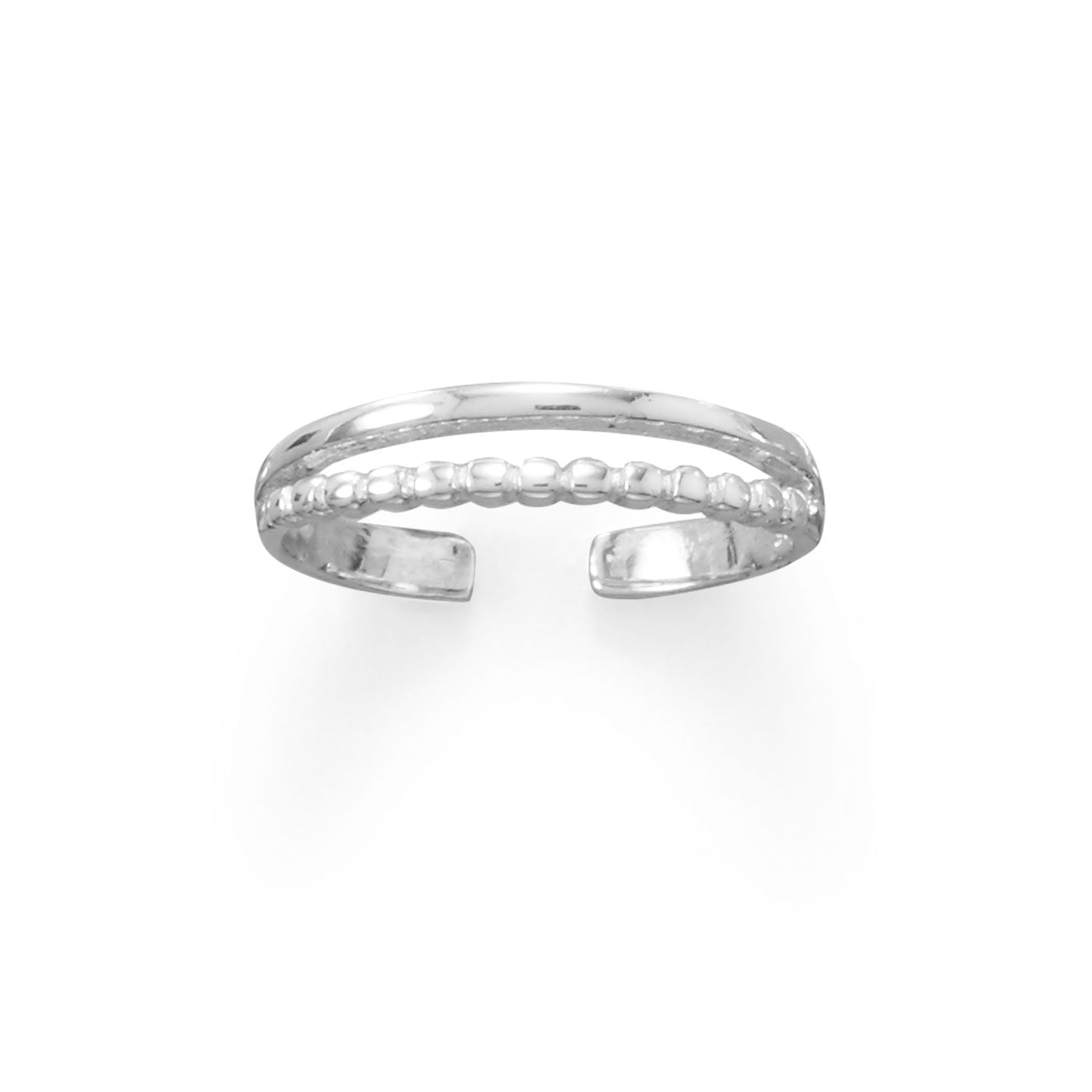 Two Row Bead and Band Toe Ring - Joyeria Lady