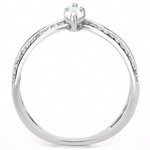 DA271 - High polished (no plating) Stainless Steel Ring with AAA Grade CZ  in Multi Color