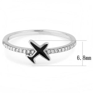 DA311 - No Plating Stainless Steel Ring with Epoxy  in Jet
