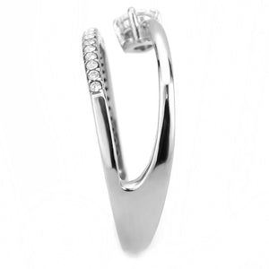 DA316 - No Plating Stainless Steel Ring with AAA Grade CZ  in Clear