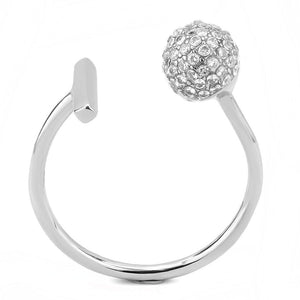 DA318 - No Plating Stainless Steel Ring with AAA Grade CZ  in Clear