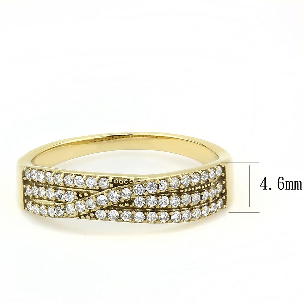 DA321 - IP Gold(Ion Plating) Stainless Steel Ring with AAA Grade CZ  in Clear - Joyeria Lady