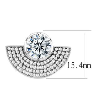 DA336 - No Plating Stainless Steel Ring with AAA Grade CZ  in Clear