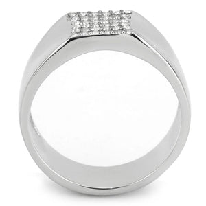 DA345 No Plating Stainless Steel Ring with AAA Grade CZ in Clear