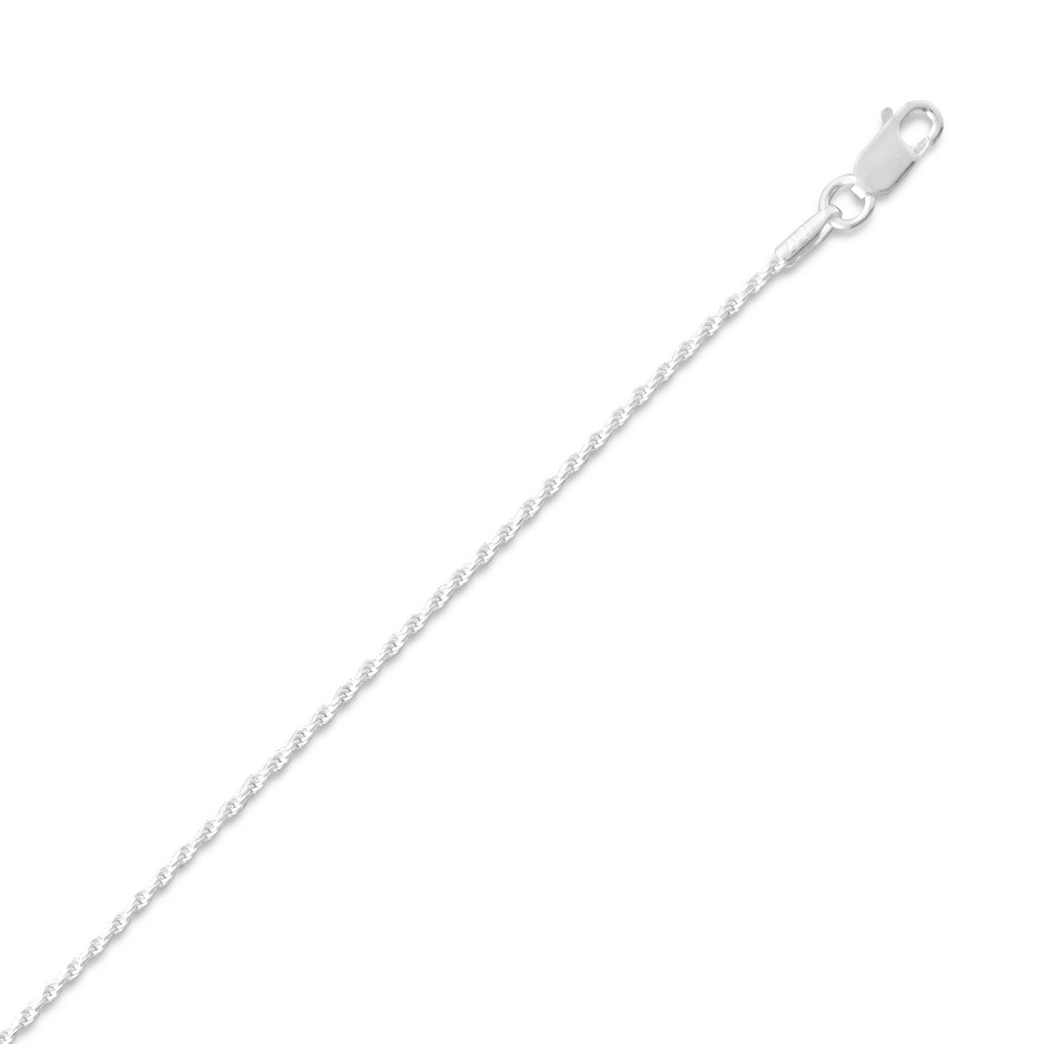 Diamond Cut Rope Chain Necklace (1mm) - Joyeria Lady