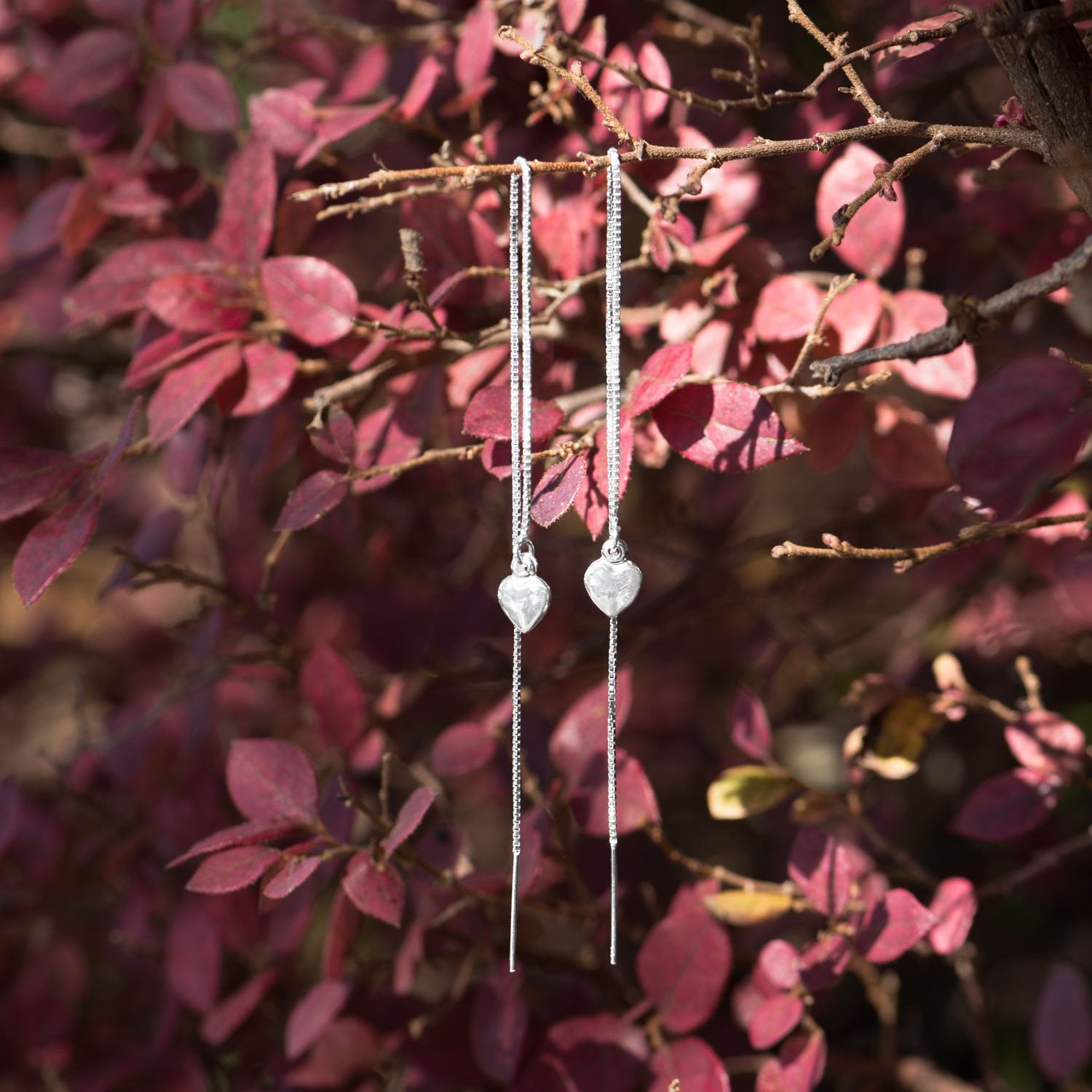 Heart Threader Earrings - Joyeria Lady