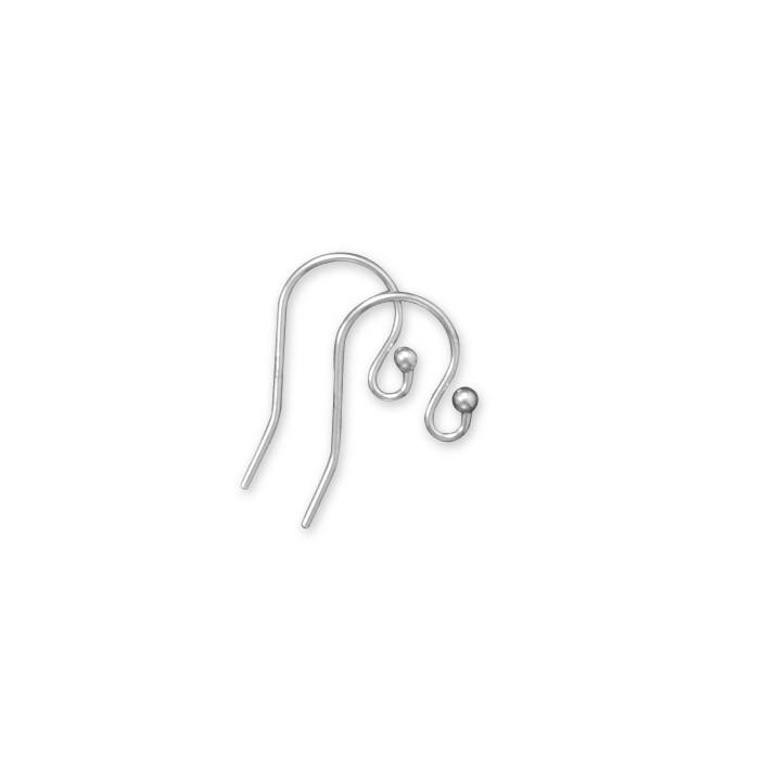 Rhodium Plated Sterling Silver Ear Wires (5 Pair) - Joyeria Lady